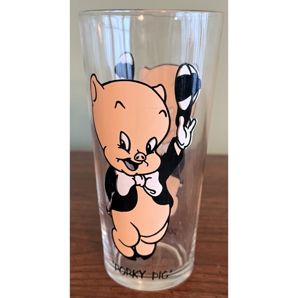 VTG Porky Pig Looney Toons Pepsi Glass Tumbler 1973 - Warner‎ Brothers Inc - Picture 3 of 6